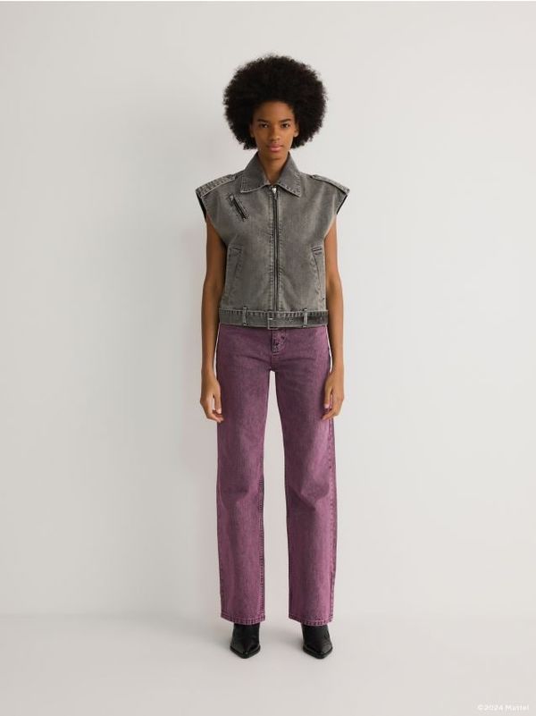 Reserved Reserved - Prsluk od trapera s detaljem leptira Barbie™ - light grey