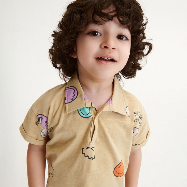 Reserved Reserved - Polo-majica SmileyWorld® - Bež