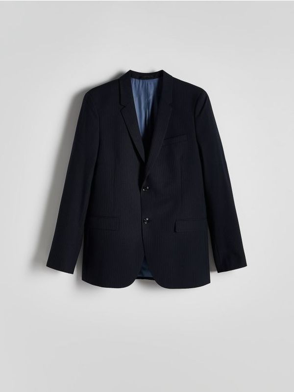 Reserved Reserved - Slim fit sako s mješavinom viskoze - mornarsko plava