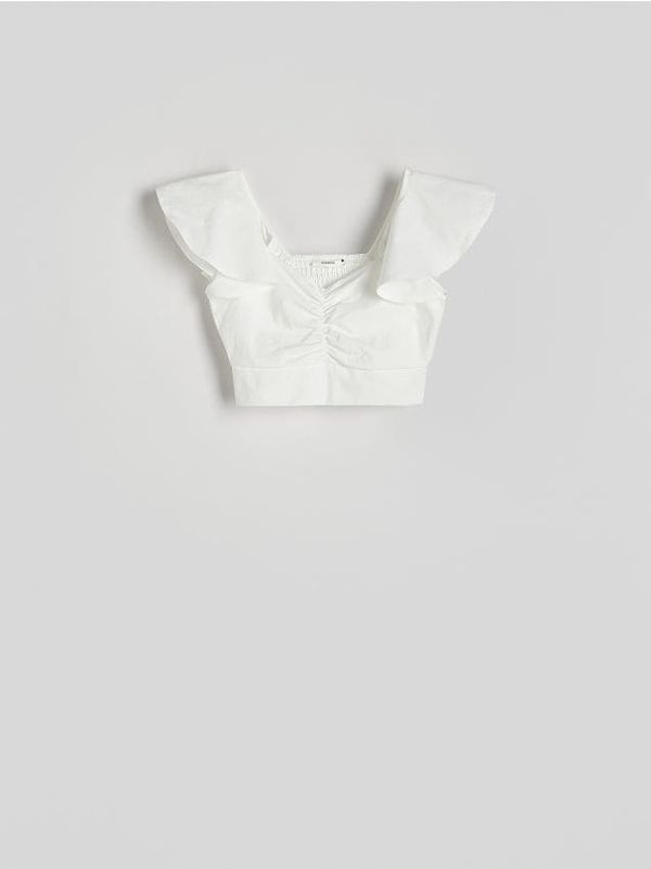 Reserved Reserved - Top s volanima - krem
