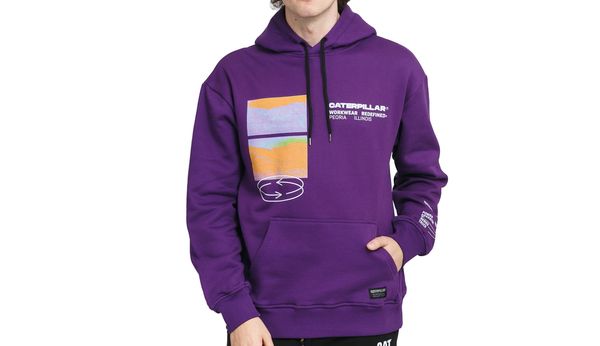 Caterpillar Caterpillar Fashion Pocket Hoodie Purple