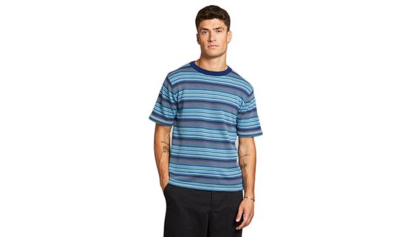 Dedicated Dedicated Short Sleeve Knitted T-shirt Husum Denim Blue