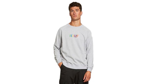 Dedicated Dedicated Sweatshirt Malmoe Peanuts Logo Grey Melange