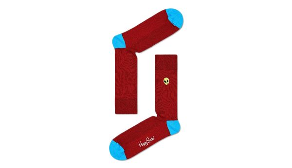 Happy Socks Happy Socks Ribbed Embroidery Alien Sock