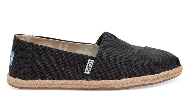 Toms Toms Black Washed Canvas Alpargata