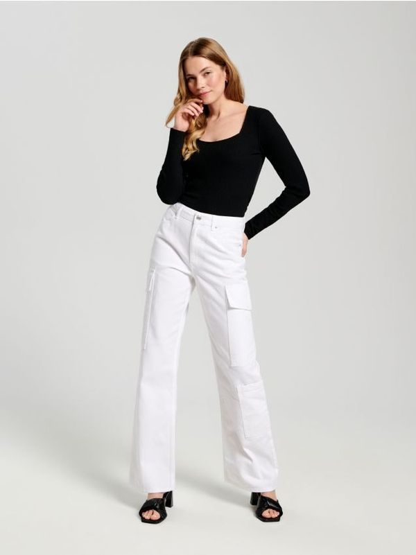 Sinsay Sinsay - High waist wide leg traperice