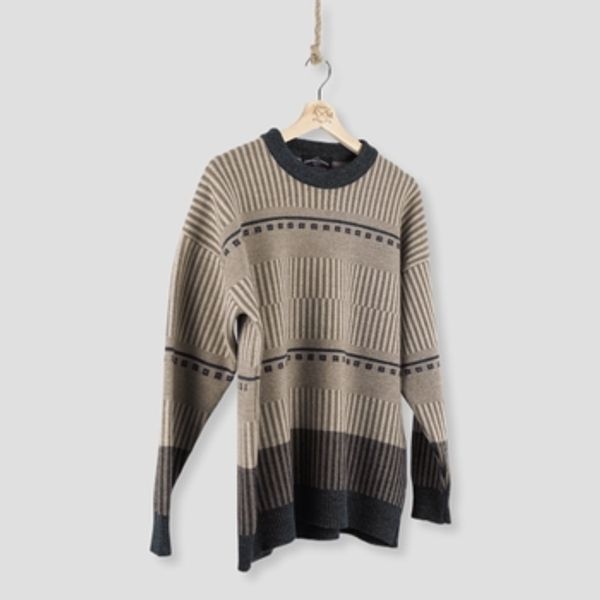 Armazém Das Malhas Armazém Das Malhas  Puloveri ARMAZÉM DAS MALHAS Jacquard Knit - Grey  Armazém Das Malhas