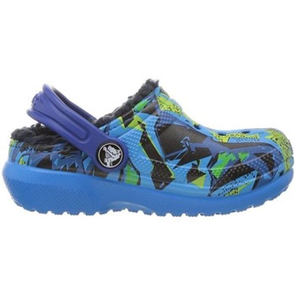 Crocs Crocs  Sandale i polusandale KID'S CLASSIC FUZZ LINED GRAPHIC CLOG  Crocs