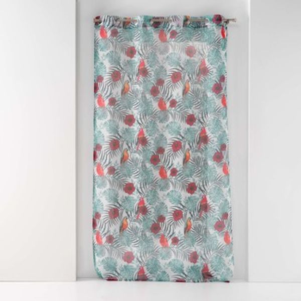 Douceur d intérieur Douceur d intérieur  Zavjese PANNEAU A OEILLETS 140 x 240 CM VOILE SABLE IMPRIME CARACAS BLAN  Douceur d intérieur