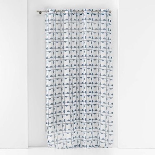 Douceur d intérieur Douceur d intérieur  Zavjese PANNEAU A OEILLETS 140 x 240 CM VOILE SABLE IMPRIME GABI BLEU  Douceur d intérieur