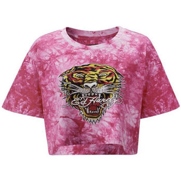 Ed Hardy Ed Hardy  Majice / Polo majice Los tigre grop top hot pink  Ed Hardy