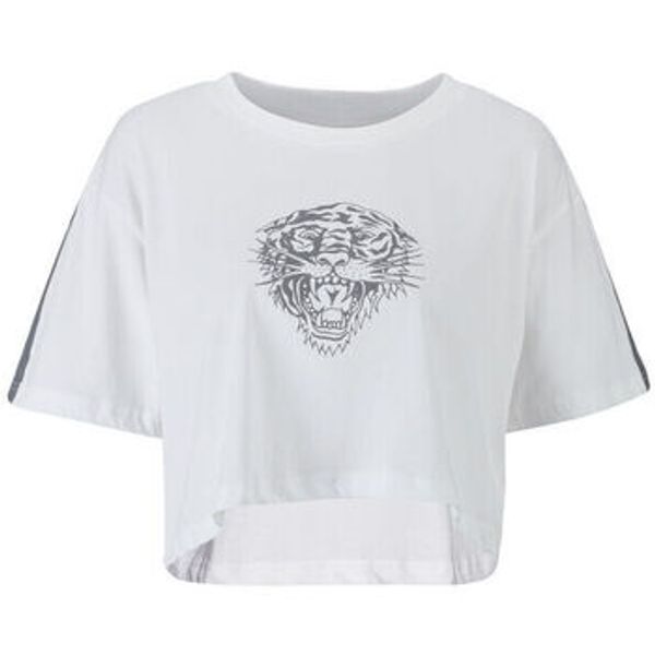 Ed Hardy Ed Hardy  Majice / Polo majice Tiger glow crop top white  Ed Hardy