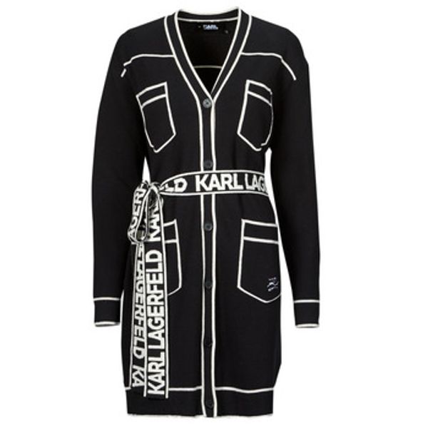 Karl Lagerfeld Karl Lagerfeld  Veste i kardigani BRANDED BELTED CARDIGAN  Karl Lagerfeld