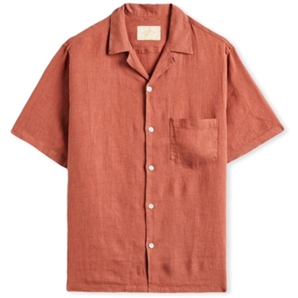 Portuguese Flannel Portuguese Flannel  Košulje dugih rukava Linen Camp Collar Shirt - Terracota  Portuguese Flannel