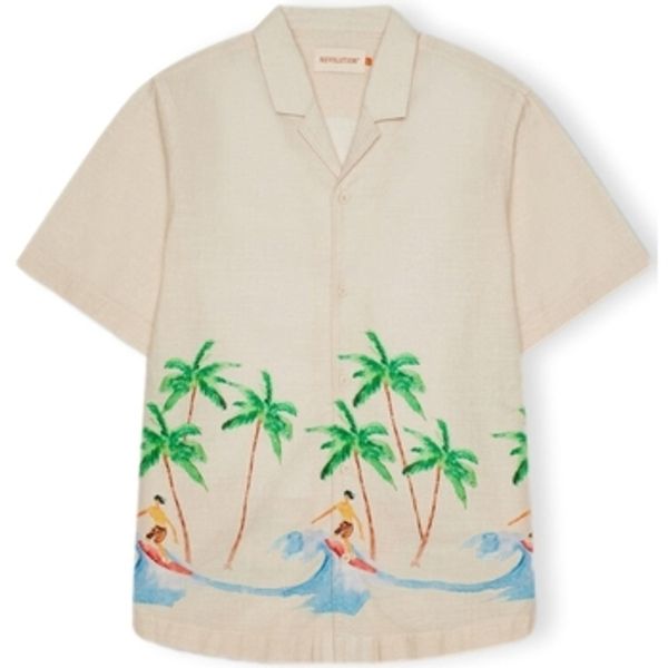 Revolution Revolution  Košulje dugih rukava Cuban 3104 Shirt - Off White  Revolution