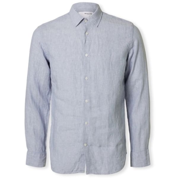 Selected Selected  Košulje dugih rukava Regkylian-Linen Shirt - Blue Fog/White  Selected