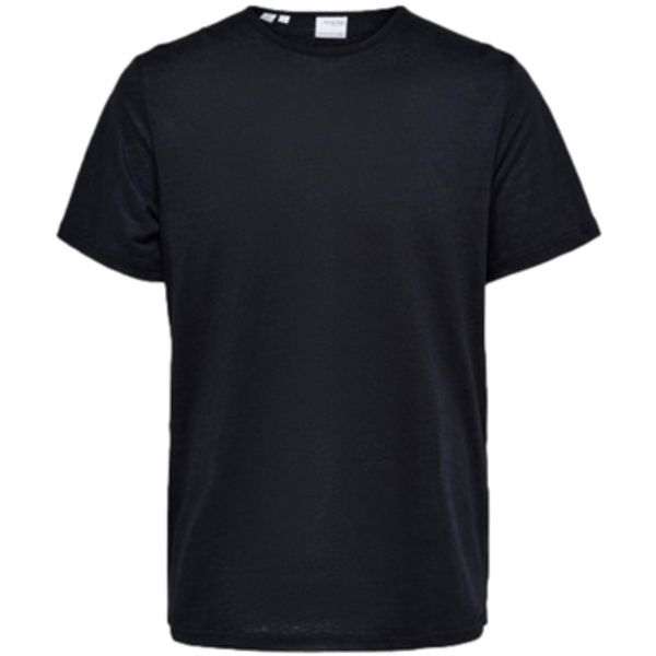 Selected Selected  Majice / Polo majice T-Shirt Bet Linen - Black  Selected