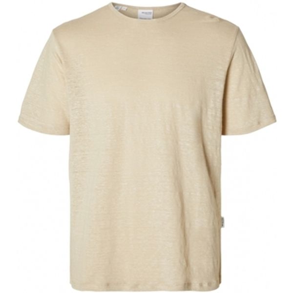 Selected Selected  Majice / Polo majice T-Shirt Bet Linen - Oatmeal  Selected