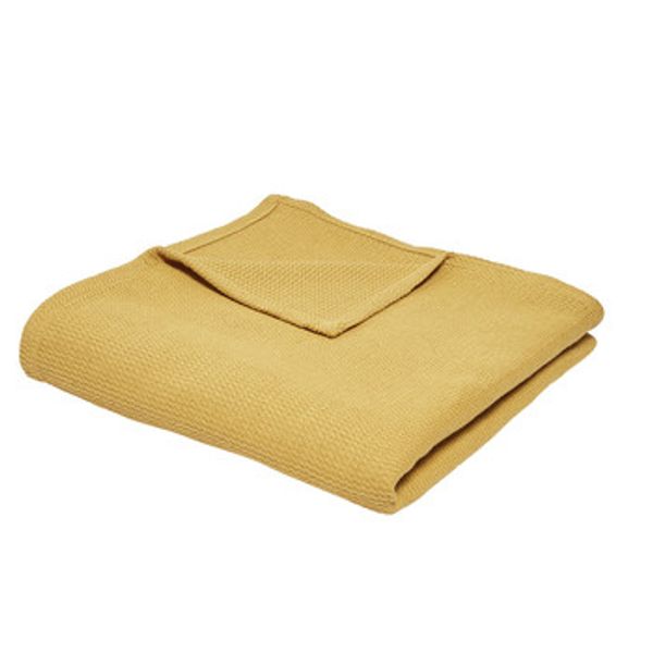 Today Today  Deke Jeté de Lit Nid d'Abeille 150/200 Coton TODAY Essential Ocre  Today
