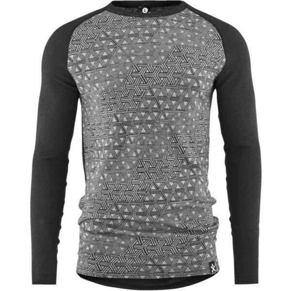 Bula Bula GEO MERINO WOOL CREW Dugačka muška majica, tamno siva, veličina