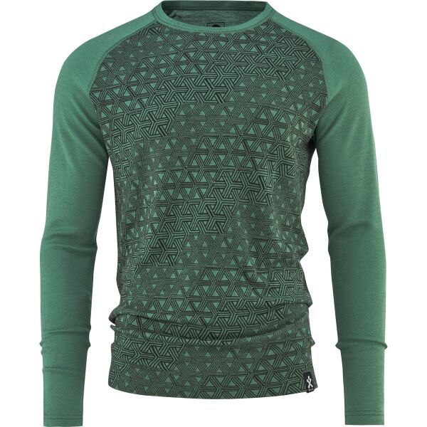 Bula Bula GEO MERINO WOOL CREW Dugačka muška majica, zelena, veličina
