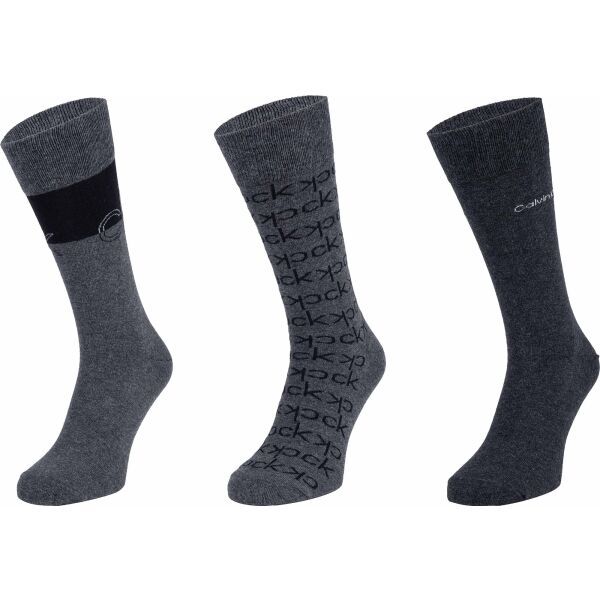 Calvin Klein Calvin Klein 3PK MULTI LOGO DRESS CREW GIFTBOX DARWIN Muške čarape, tamno siva, veličina