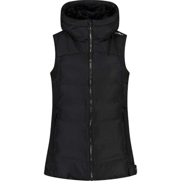 CMP CMP WOMAN VEST FIX HOOD Ženski podstavljen prsluk, crna, veličina
