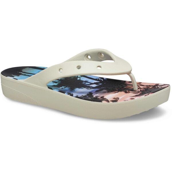 Crocs Crocs CLASSIC PLATFORM RETRO RESORT FLIP Unisex japanke, bež, veličina 38/39