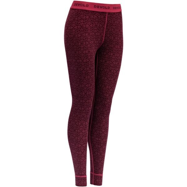 Devold Devold DUO ACTIVE MERINO 210 LONGS Ženske termo hlače, boja vina, veličina