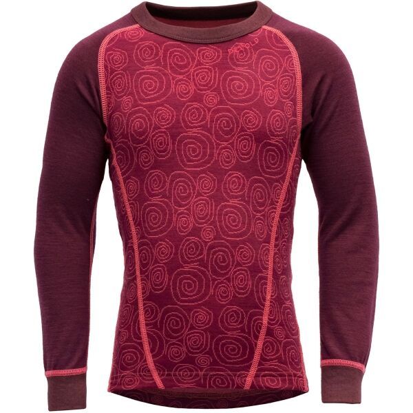 Devold Devold DUO ACTIVE MERINO SHIRT KID Dječja termo majica, boja vina, veličina