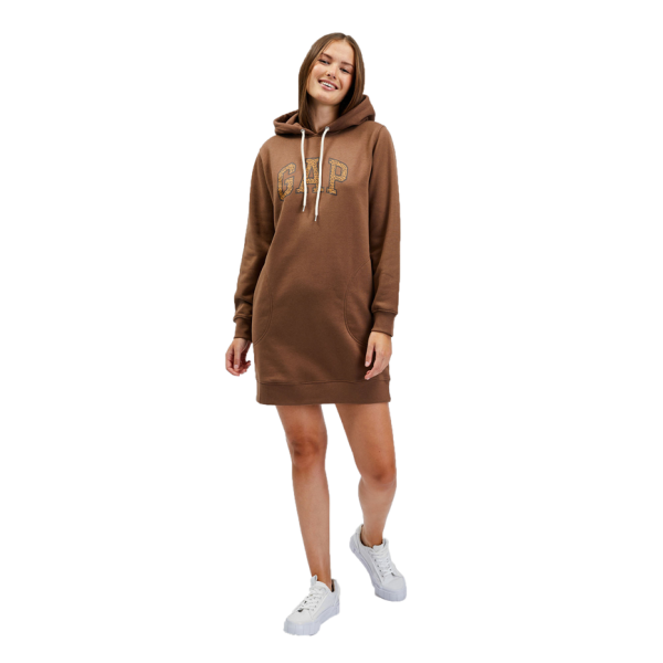 GAP GAP HOODIE DRESS Ženska haljina, smeđa, veličina