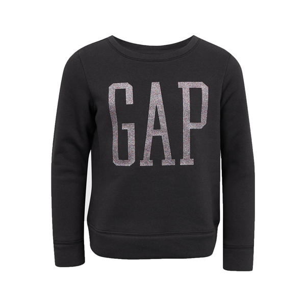 GAP GAP V-DB LOGO CREW Majica za djevojčice, crna, veličina