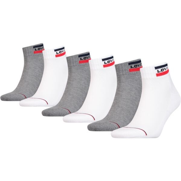 Levi's&reg; Levi's&reg; MID CUT SPORTWEAR LOGO 6P Uniseks čarape, bijela, veličina