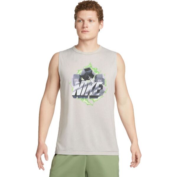 Nike Nike DF VINTAGE MUSCLE GFX Muška majica bez rukava, siva, veličina