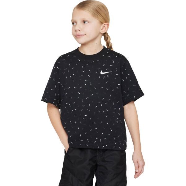 Nike Nike SPORTSWEAR BOXY SWOOSH Majica za djevojčice, crna, veličina