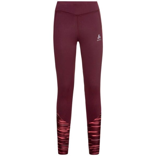 Odlo Odlo ESSENTIAL SOFT PRINT Elastične hlače za trčanje, boja vina, veličina