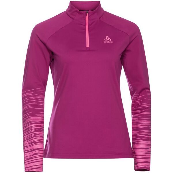 Odlo Odlo MID LAYER 1/2 ZIP SESVENNAGRAPHIC Ženski srednji sloj, ružičasta, veličina