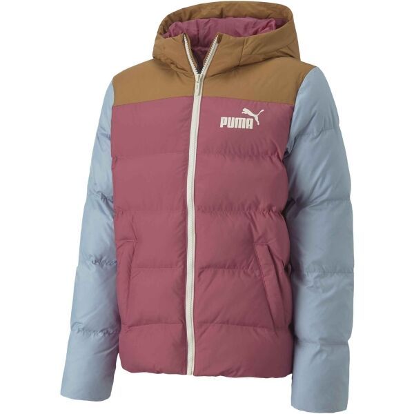 Puma Puma COLOURBLOCK POLYBALL HOODED JACKET Dječja podstavljena jakna, ružičasta, veličina