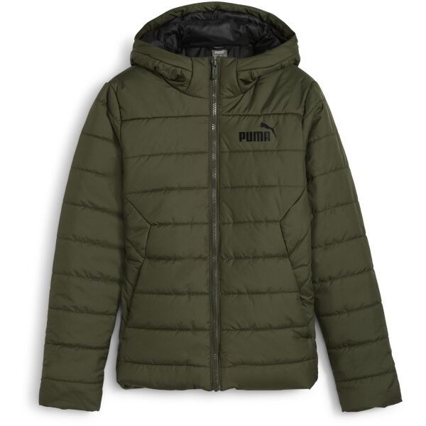 Puma Puma ESSENTIALS HOODED PADDED JACKET Jakna za dječake, tamno zelena, veličina