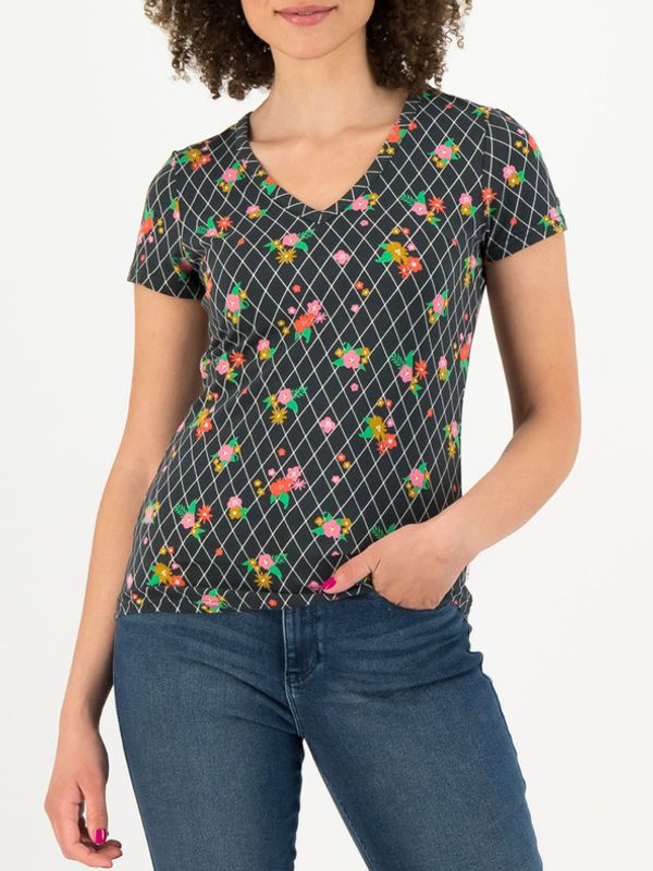 Blutsgeschwister Blutsgeschwister Grid of Flowers Majica crna