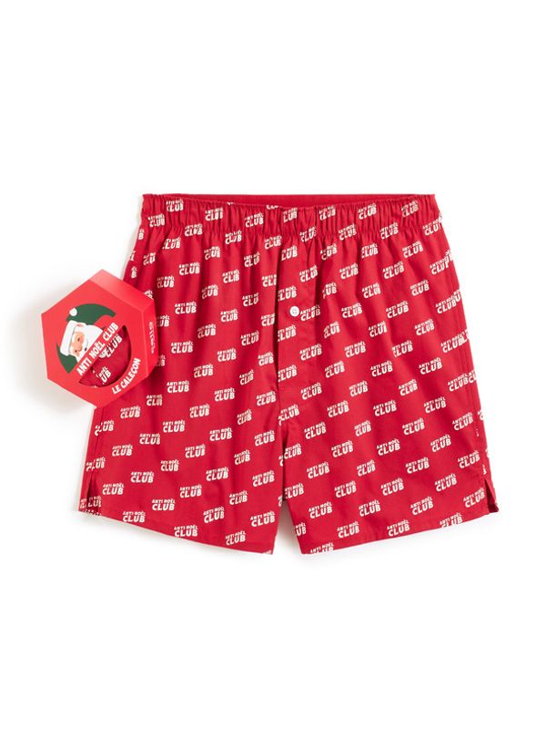 Celio Celio Anti-Christmas Club Široke bokserice crvena
