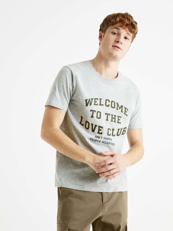 Celio Celio Bedisplay Welcome Majica siva