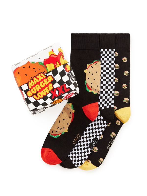 Celio Celio Burger 3-pack Čarape crna