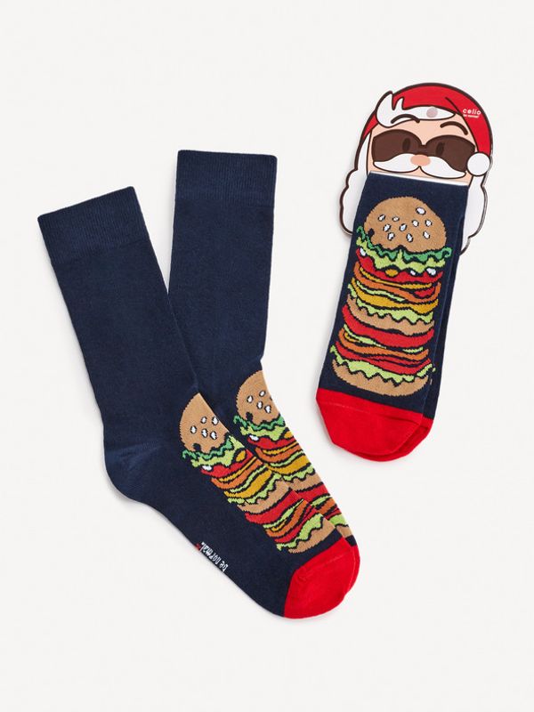 Celio Celio Burger Čarape plava