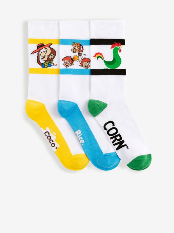 Celio Celio Kellogg's 3-pack Čarape bijela