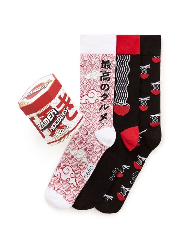 Celio Celio Ramen 3-pack Čarape crvena
