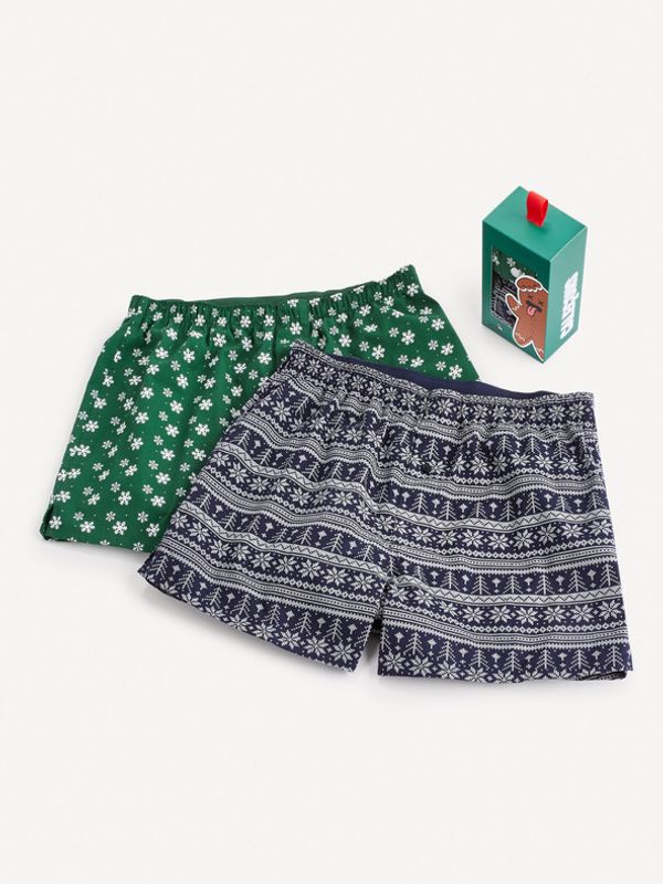 Celio Celio Široke bokserice 2 kom zelena