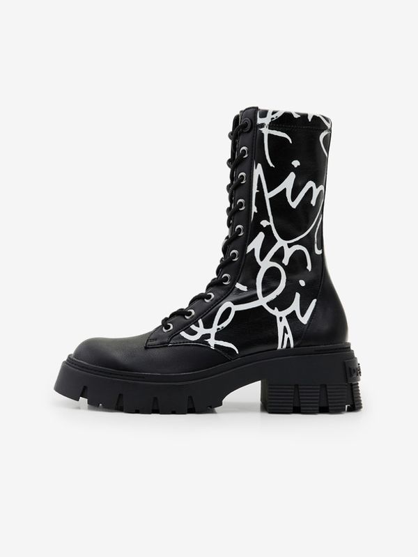 Desigual Desigual Base Stretch Lettering Čizme crna