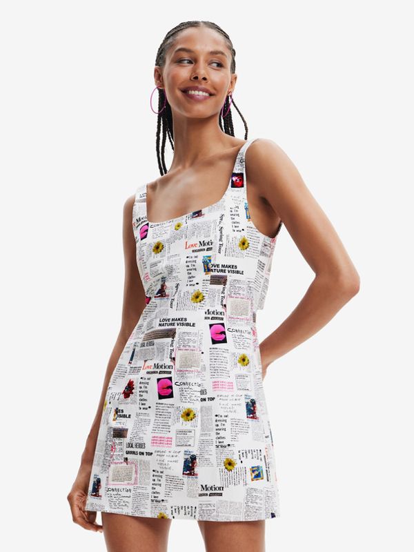 Desigual Desigual Breaking News Haljina bijela