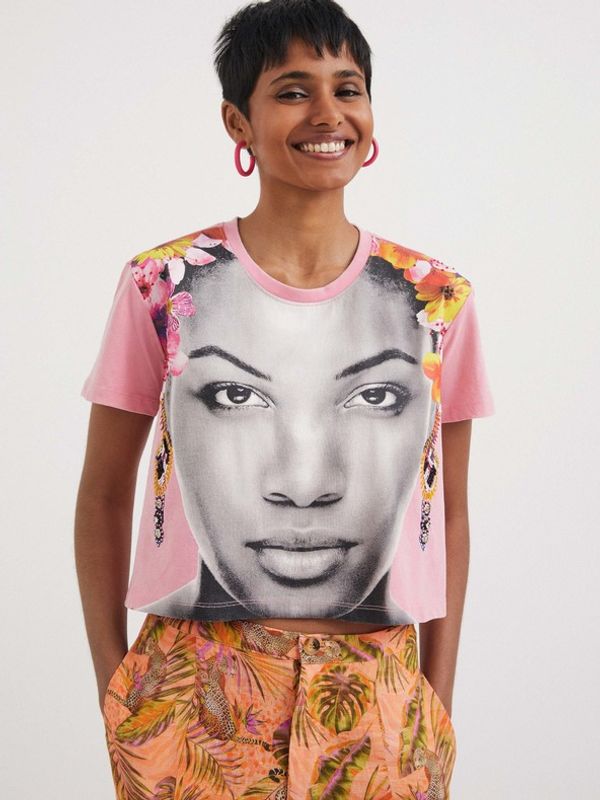 Desigual Desigual Face Majica ružičasta